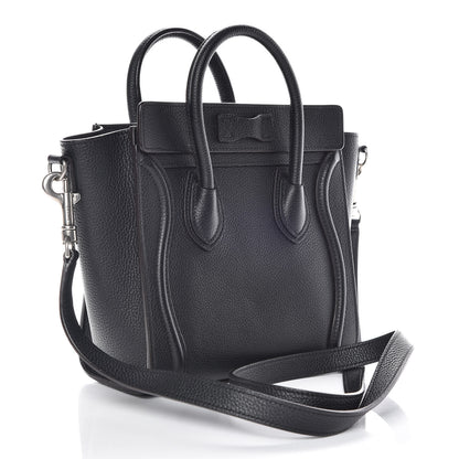 Celine Drummed Calfskin Nano Luggage Black 3 of 16