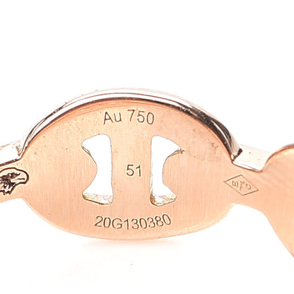 Hermes 18K Rose Gold PM Chaine D'Ancre Enchainee Ring 51 5.75 5 of 6