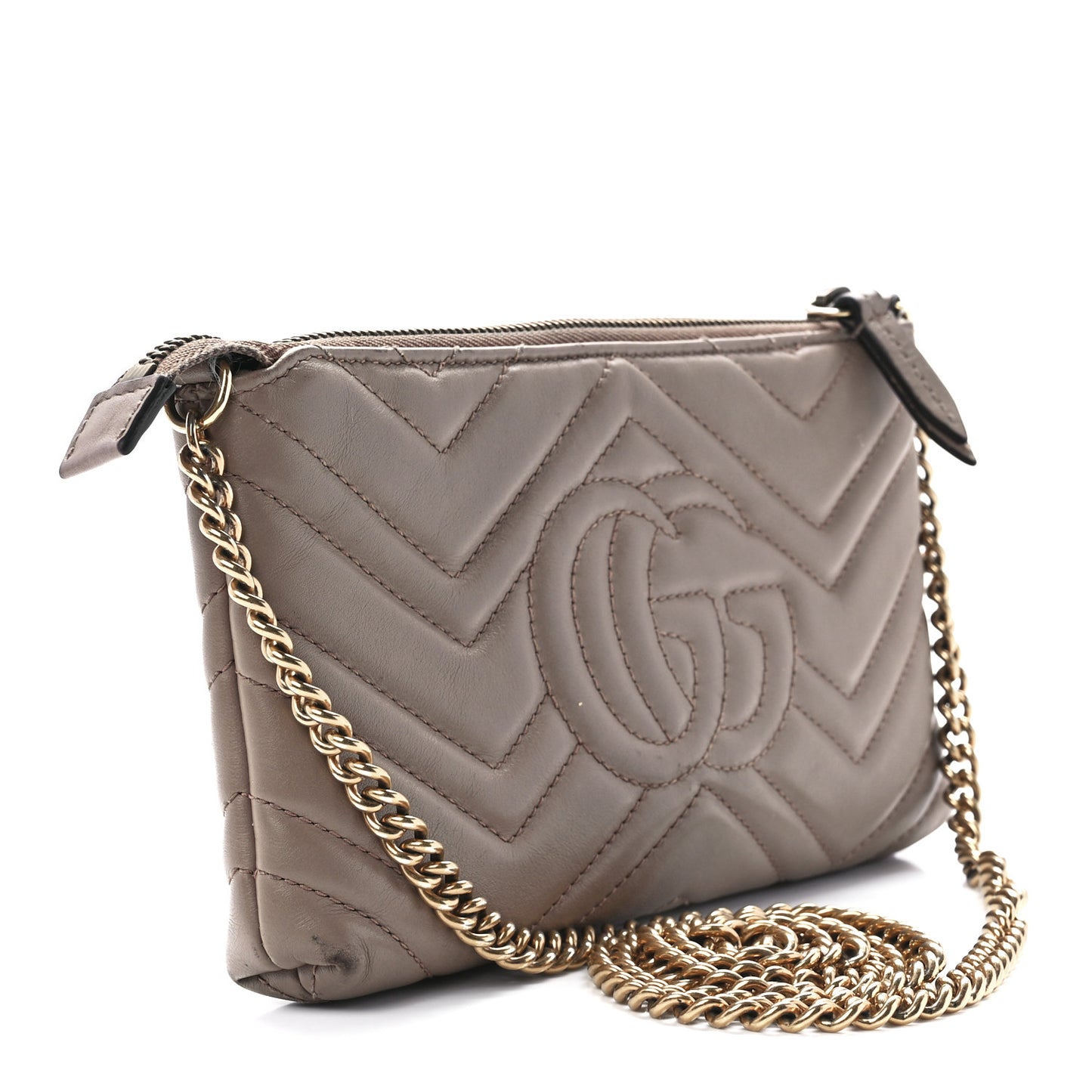 Calfskin Matelasse Mini GG Marmont Chain Bag Porcelain Rose