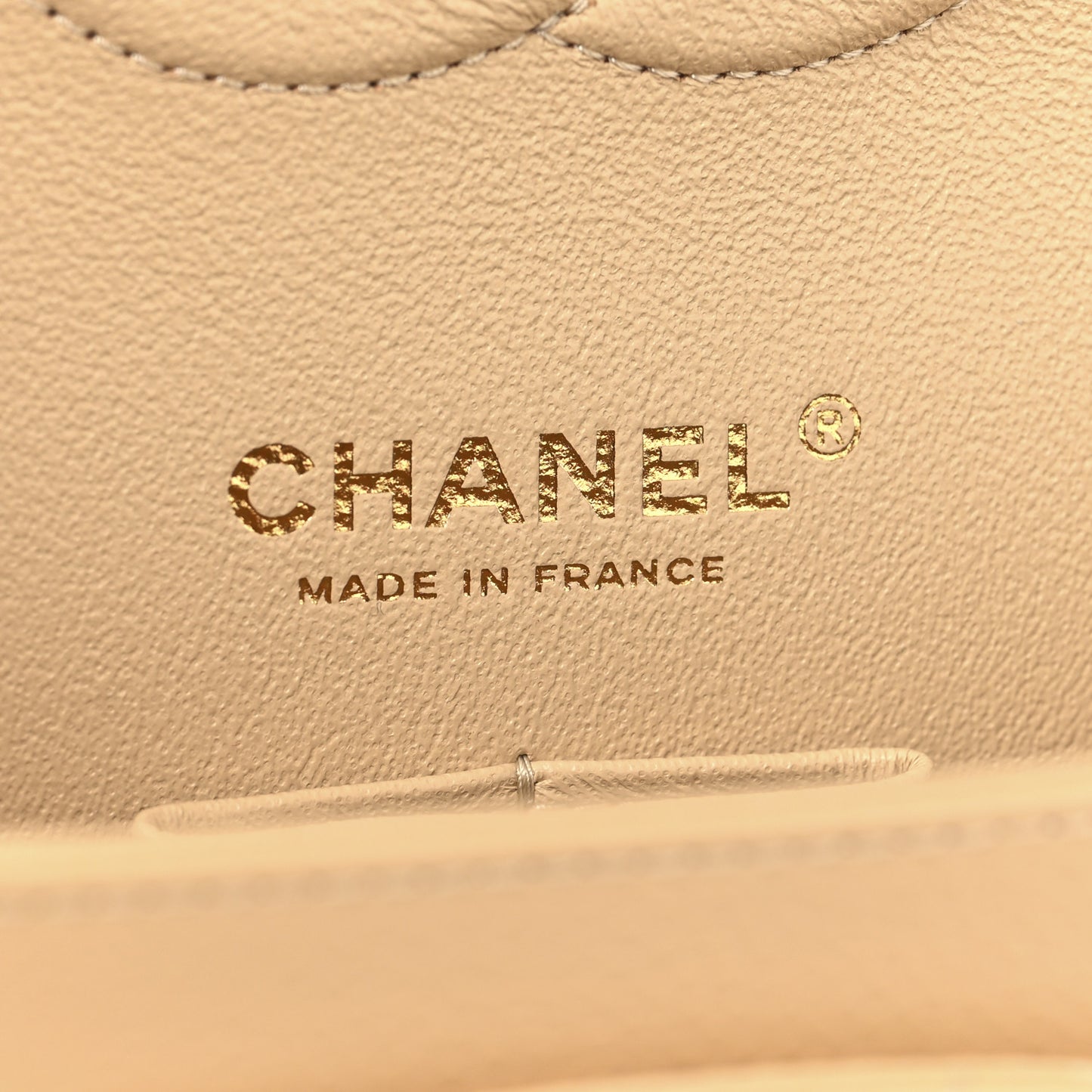 Caviar Quilted Medium Double Flap Beige