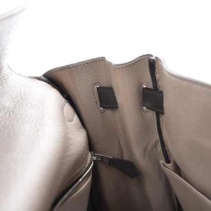 Hermes Taurillon Clemence Tri-color Kelly Retourne 35 Graphite Gris Tourterelle Gris Clair 11 of 36