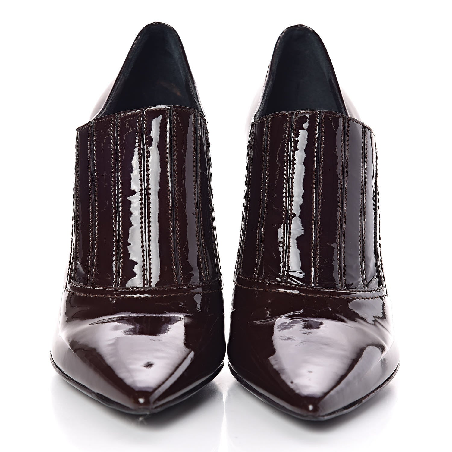 Valentino Garavani Patent Pointed Toe Ankle Boots 38 Rubin 2 of 7