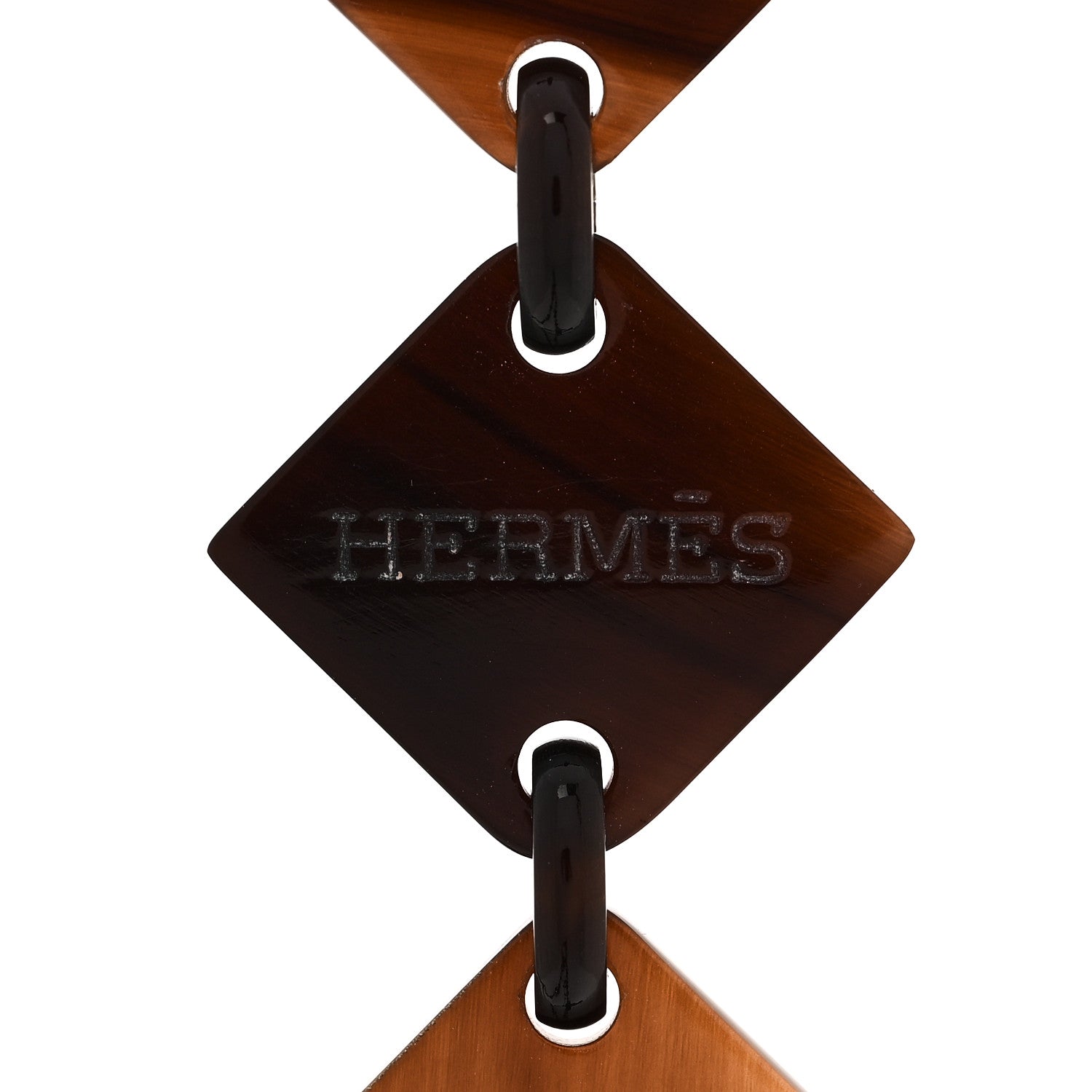 Hermes Buffalo Horn Sterling Silver Lena Necklace 4 of 5