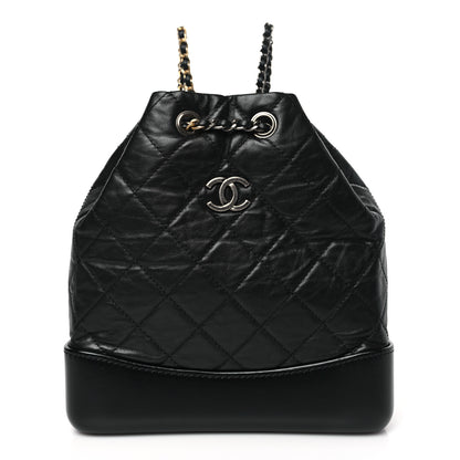 Chanel Aged Calfskin Quilted Small Gabrielle Backpack Black 1 of 10