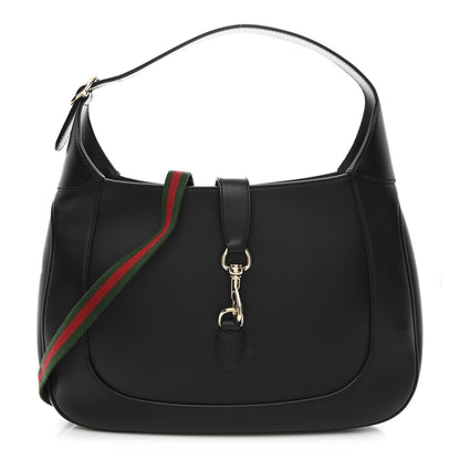 Gucci Boarded Dyana Lux Calfskin Medium Jackie 1961 Hobo Black 1 of 10