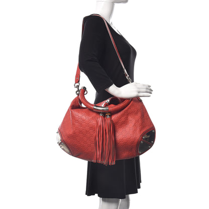 Gucci Guccissima Large Indy Top Handle Hobo Red 2 of 12