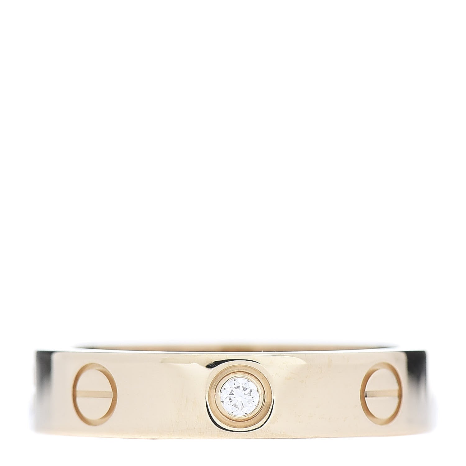 Cartier 18K Yellow Gold Diamond 4mm LOVE Wedding Band Ring 50 5.25 1 of 5