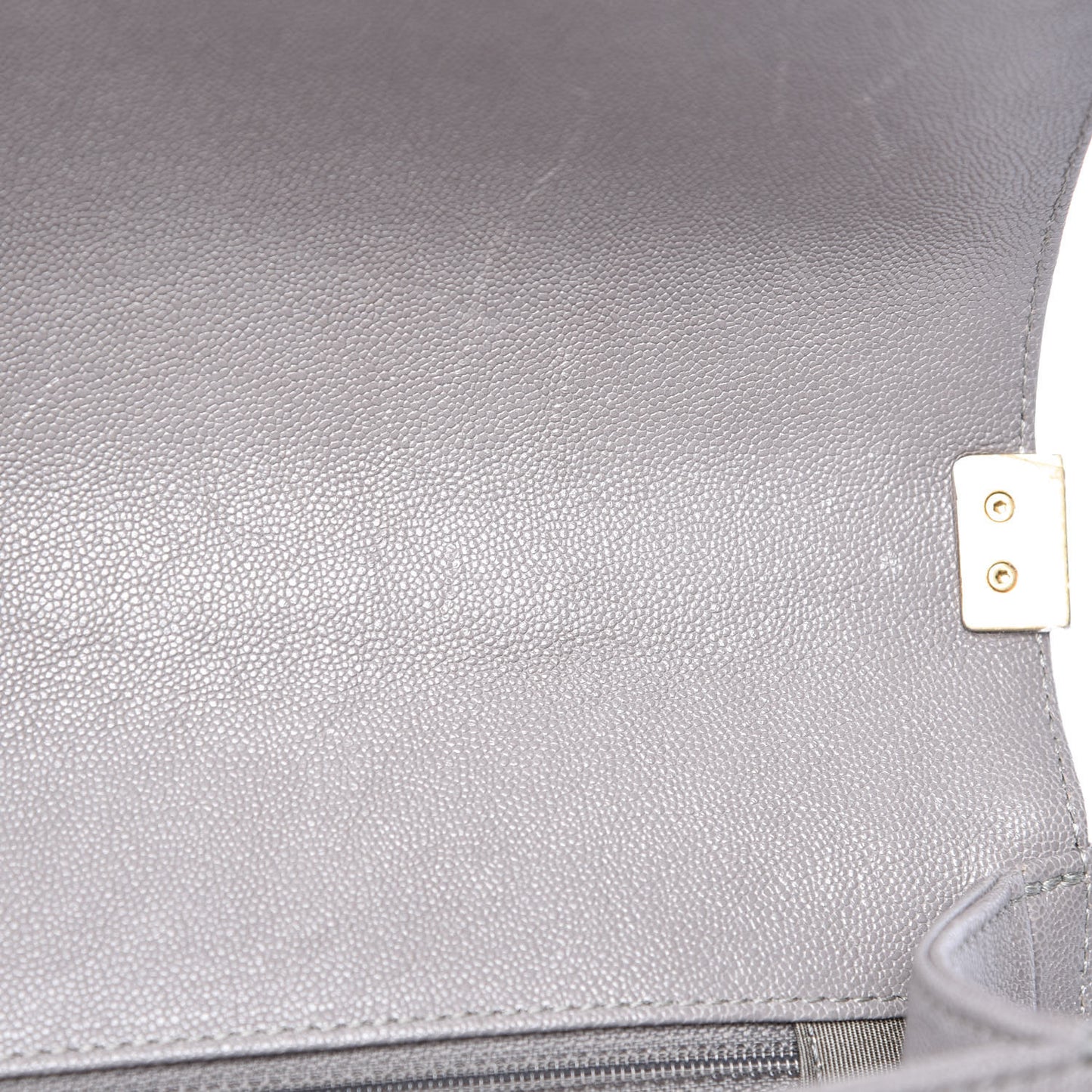 Caviar Quilted New Medium Boy Flap Grey