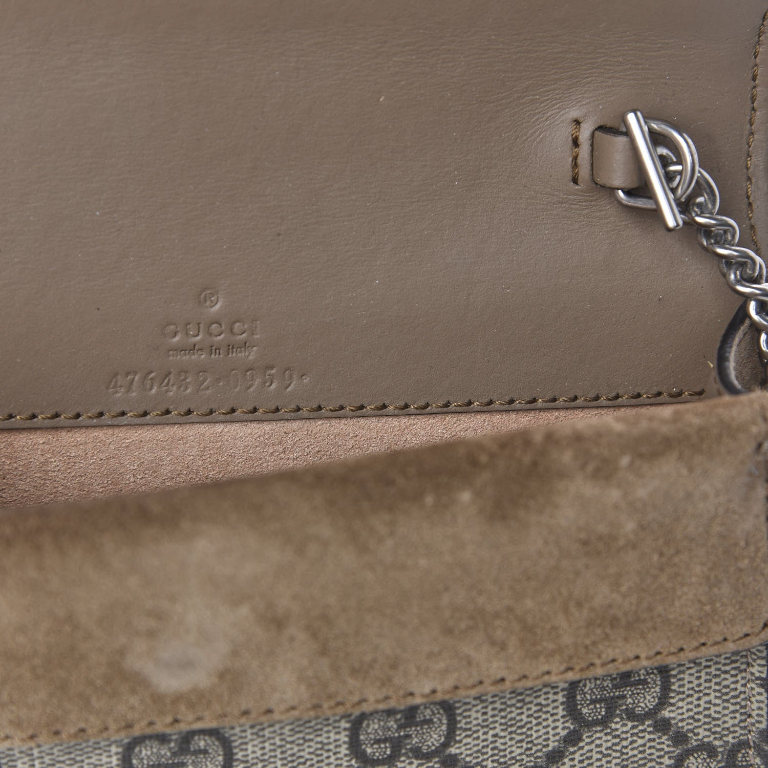 Gucci GG Supreme Monogram Super Mini Dionysus Shoulder Bag Taupe 7 of 13