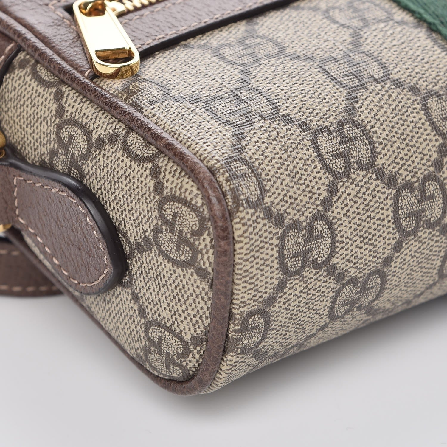Gucci GG Supreme Monogram Web Mini Ophidia Shoulder Bag Brown 8 of 11