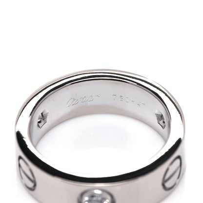 Cartier 18K White Gold 3 Diamond 5.5mm LOVE Ring 47 4 5 of 6