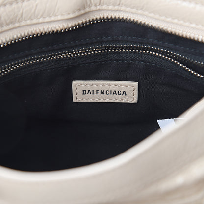 Balenciaga Agneau Classic Silver Hardware S City Logo Strap Light Beige Black 5 of 7
