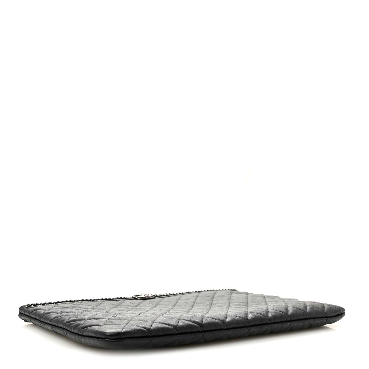 Chanel Calfskin Quilted Large Boy Chain Around Cosmetic Case Black 4 of 11