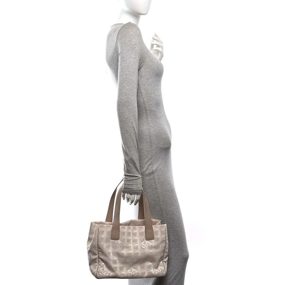 Chanel Nylon Small Travel Tote Beige 2 of 10