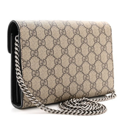 Gucci GG Supreme Monogram Mini Dionysus Chain Wallet Beige Black 3 of 11