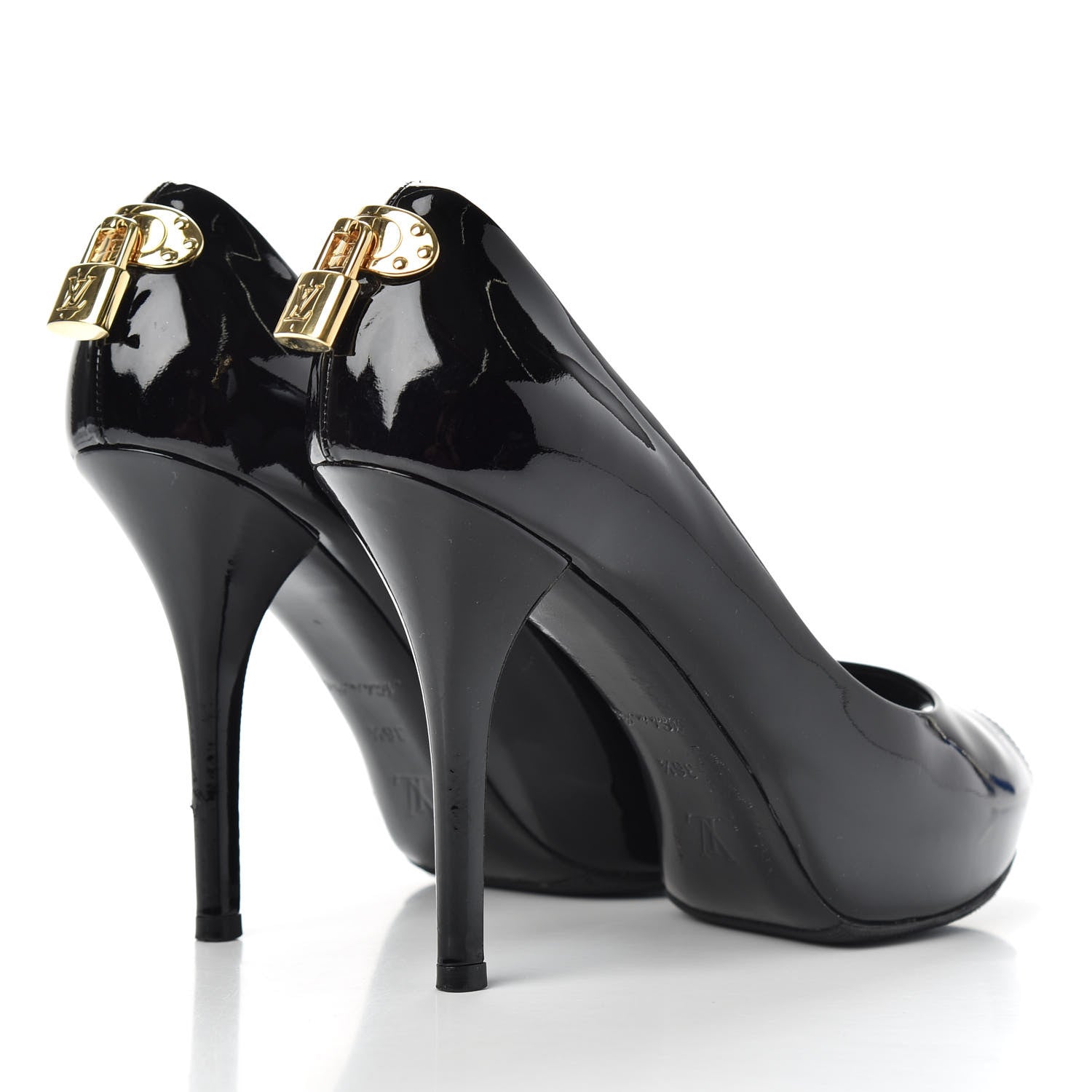 Louis Vuitton Patent Oh Really Peep Toe Pumps 36.5 Black 4 of 12