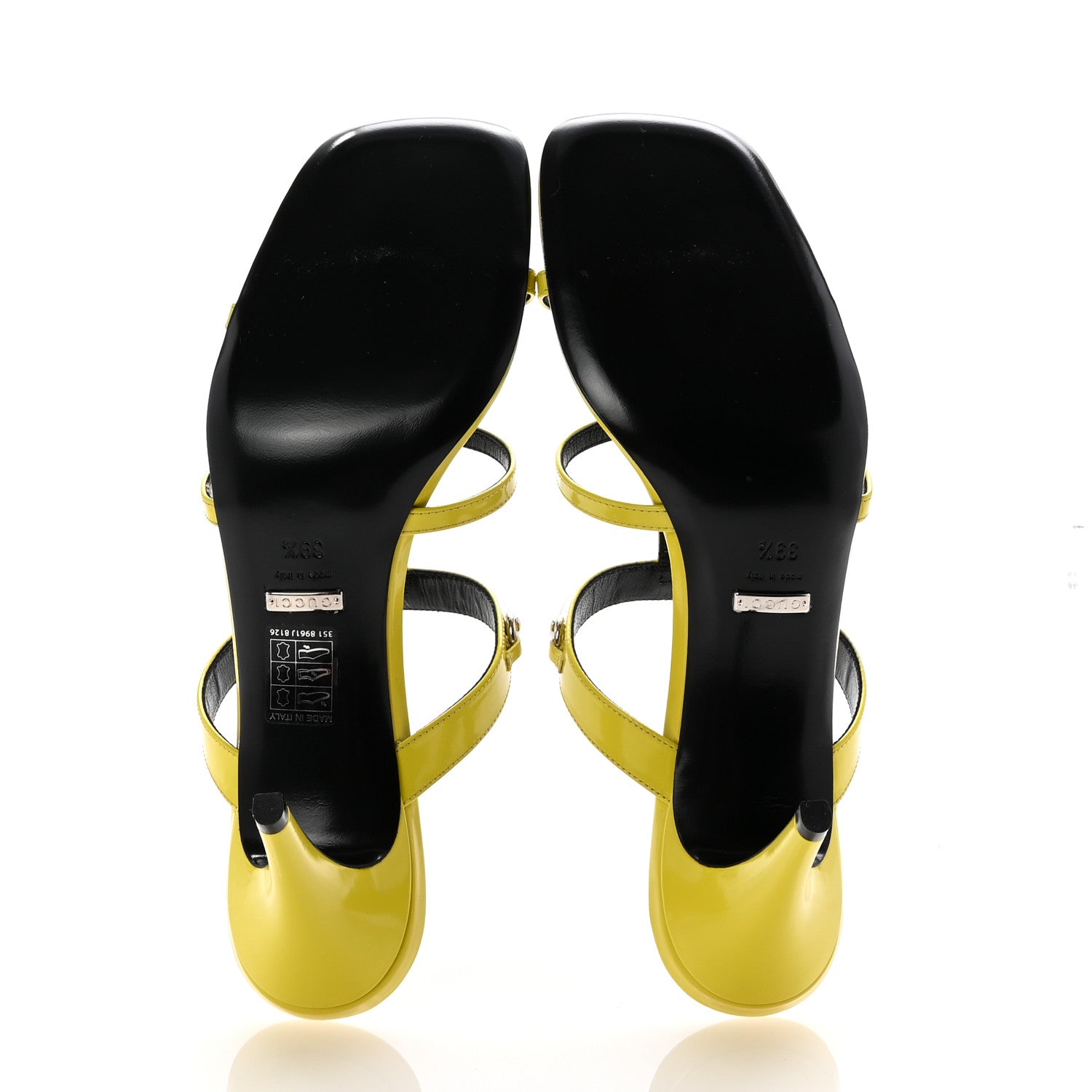 Gucci Patent Calfskin Horsebit Divine 75mm Slide Sandals 39.5 Acid Lime 6 of 9