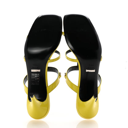 Gucci Patent Calfskin Horsebit Divine 75mm Slide Sandals 39.5 Acid Lime 6 of 9