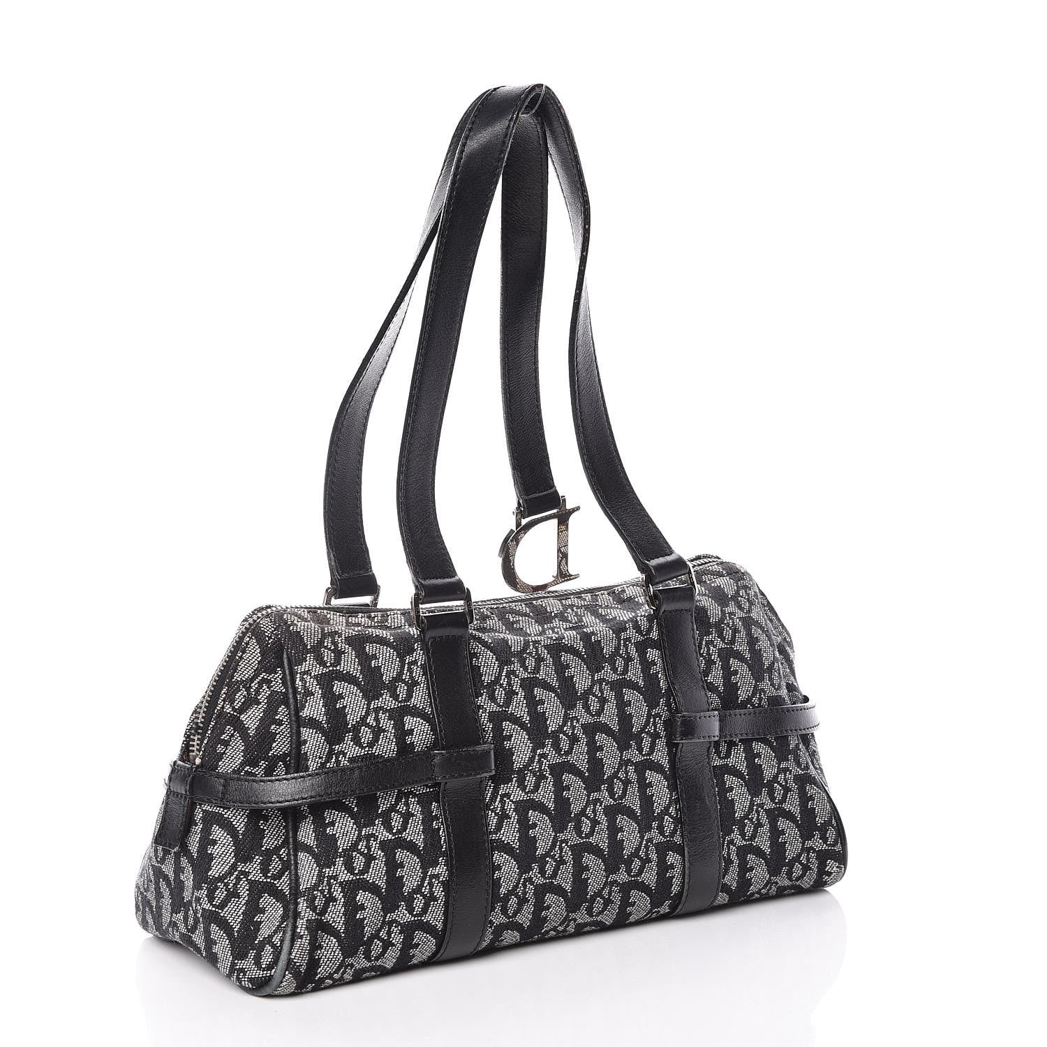 Christian Dior Denim Monogram Charms Shoulder Bag Black 3 of 13