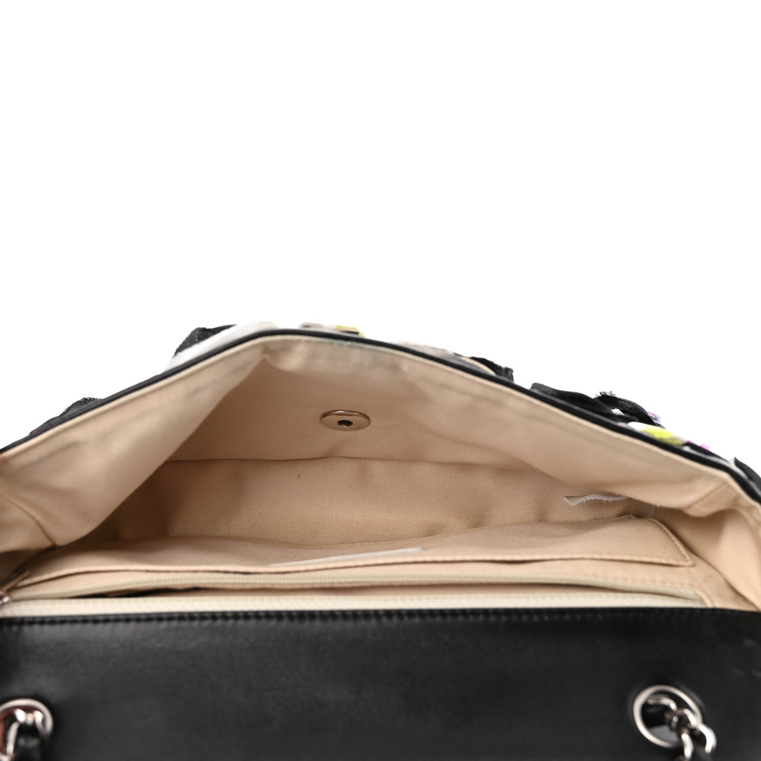 Chanel Silk Lambskin Ribbon Classic Flap Bag Turquoise Multicolor 5 of 11