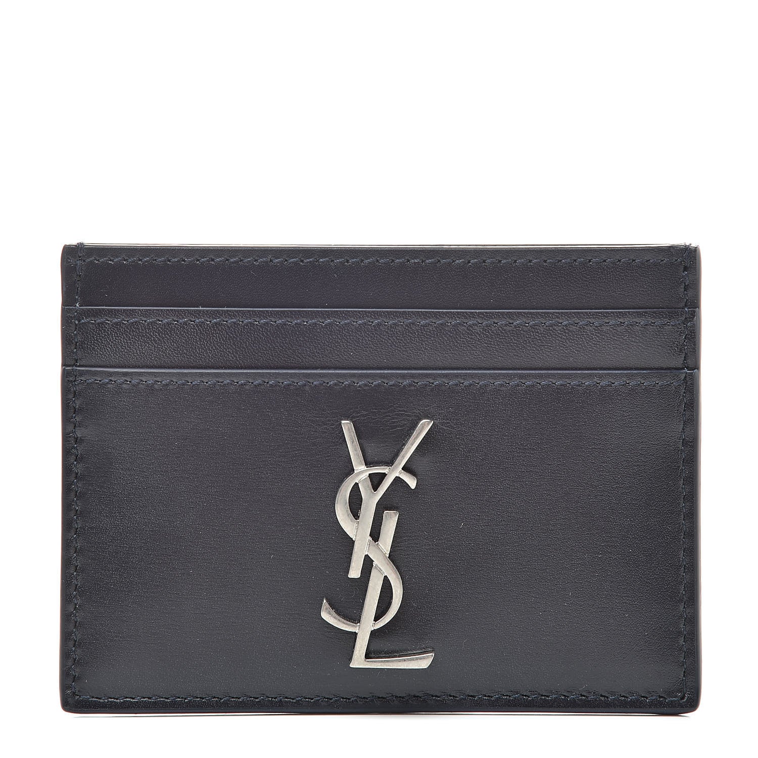 Saint Laurent Calfskin Monogram Credit Card Case Dark Notte 1 of 8