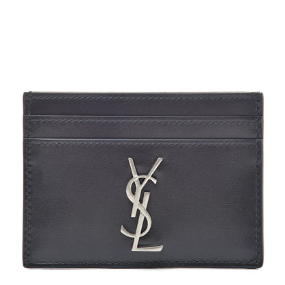 Saint Laurent Calfskin Monogram Credit Card Case Dark Notte 1 of 8