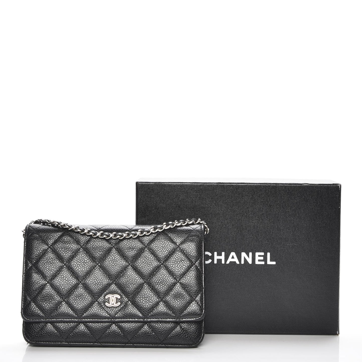 Caviar Quilted Wallet On Chain WOC Black