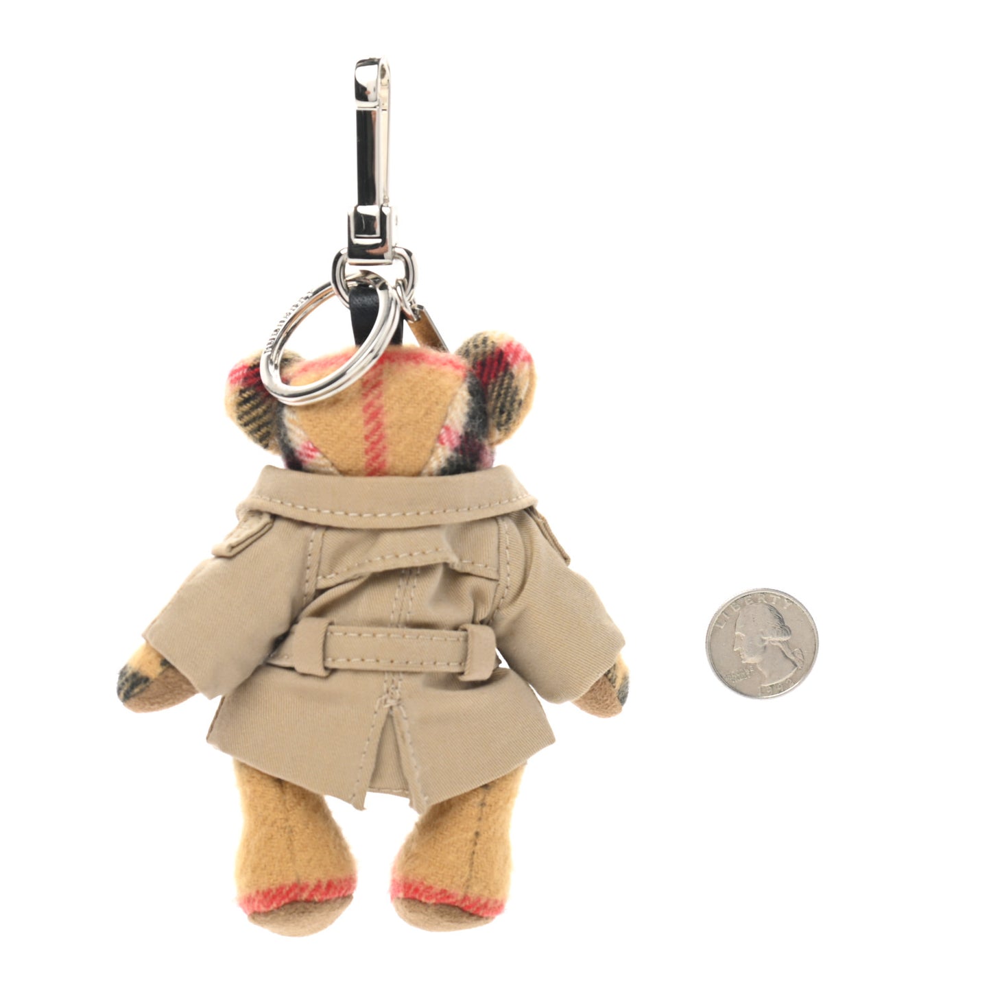 Thomas Check Trench Teddy Bear Keychain Charm Camel