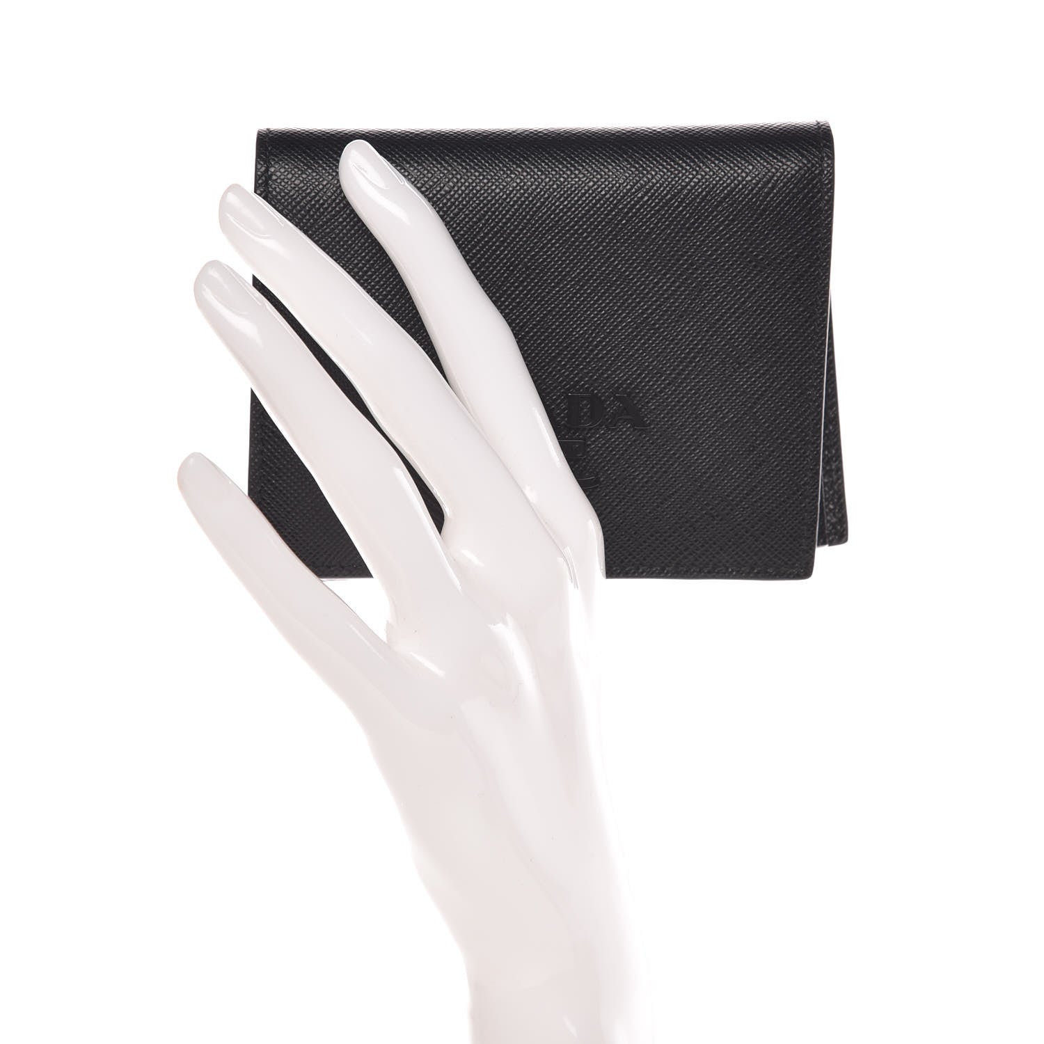 Prada Saffiano Shine Bi-Fold Wallet Black 2 of 8