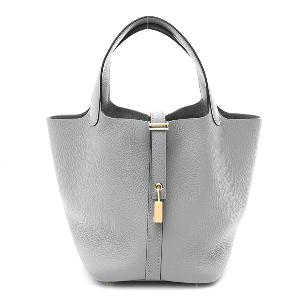 Hermes Taurillon Clemence Picotin Lock 18 PM Gris Pantin 1847944