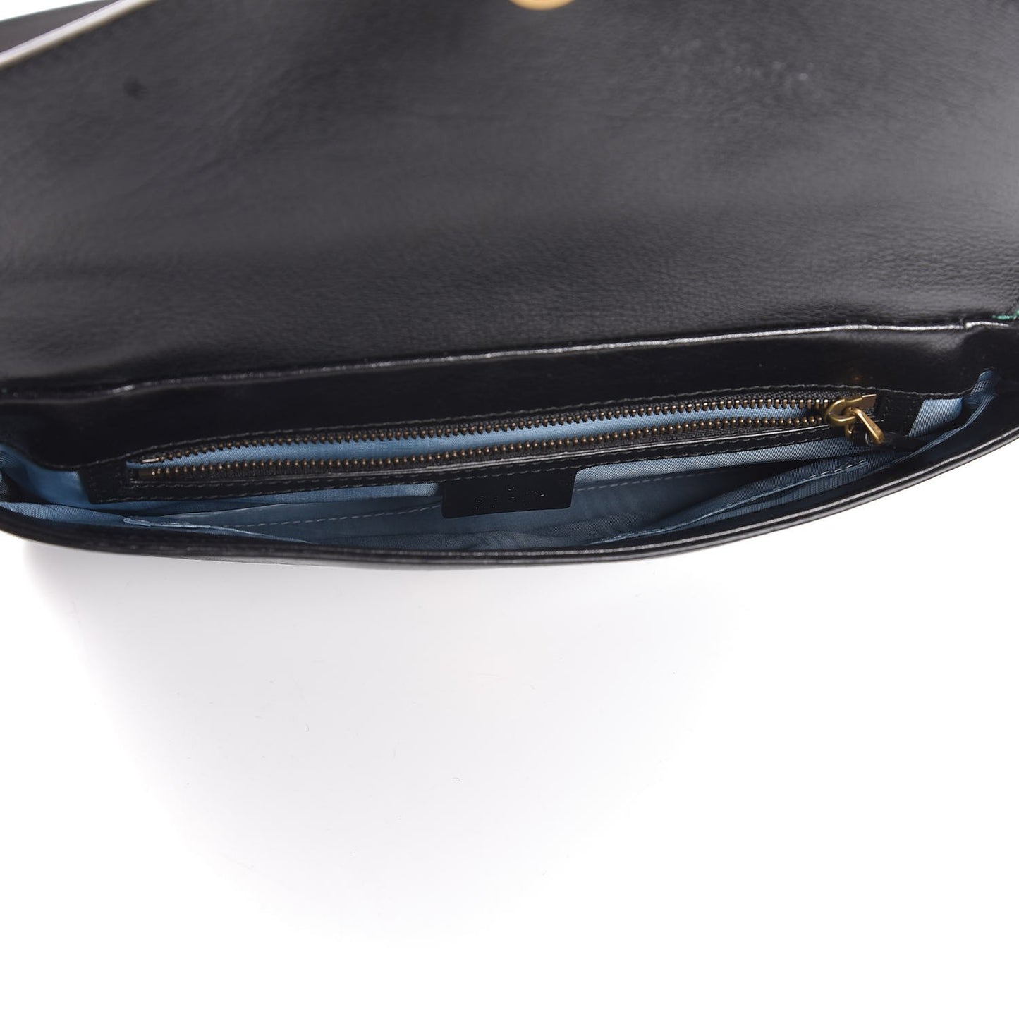 Calfskin Diagonal GG Medium Thiara Double Envelope Shoulder Bag Emerald Green Black