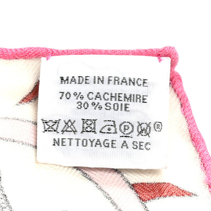 Hermes Cashmere Silk La Danse Des Amazones Shawl 140 Vieux Rose Gris White 3 of 7
