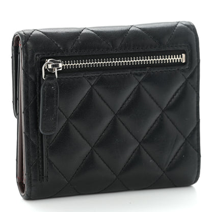 Chanel Lambskin Quilted Small Compact Wallet Black 3 of 9