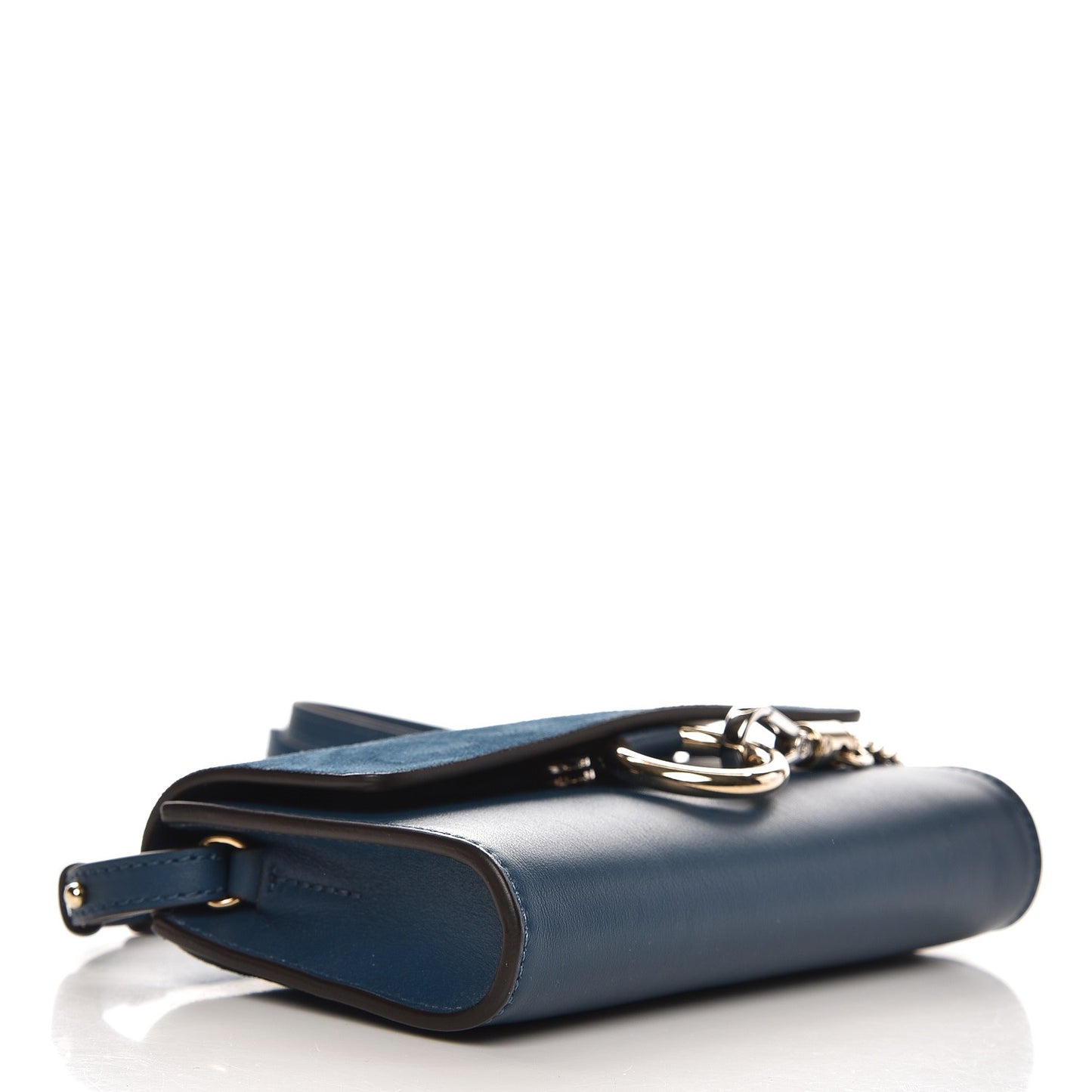 Suede Calfskin Mini Faye Shoulder Bag Majolica Blue