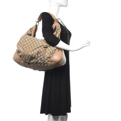 Gucci Monogram Large Jockey Hobo Beige 2 of 16