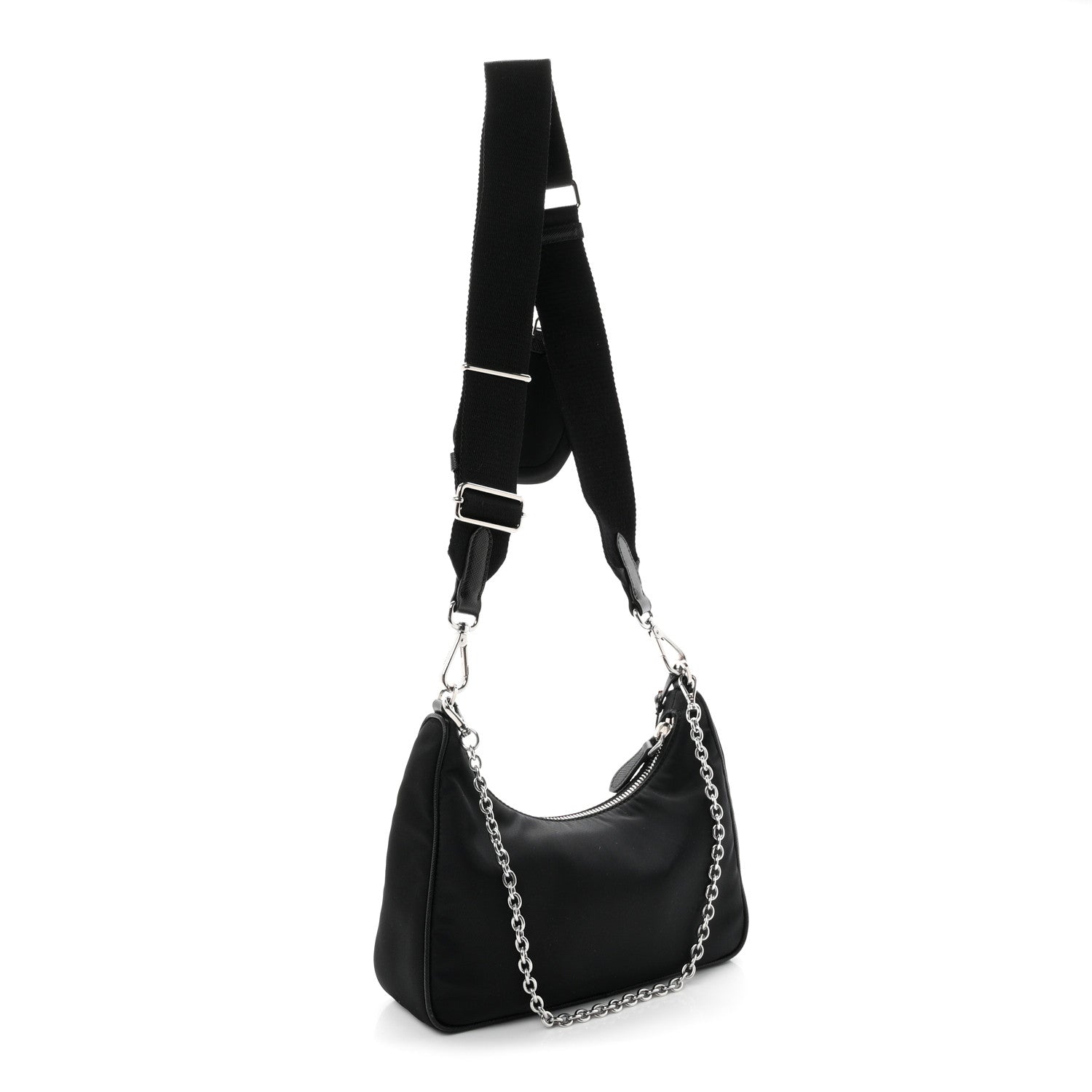 Prada Nylon Re-Edition 2005 Shoulder Bag Black 2 of 11