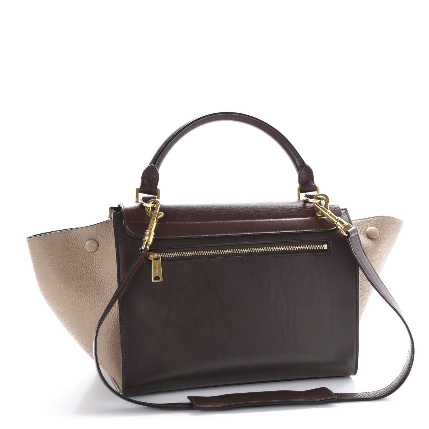 Celine Sleek Calfskin Tri-color Small Trapeze Wine 4 of 11