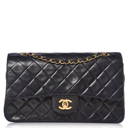 Chanel Lambskin Quilted Medium Double Flap Navy 1 of 14