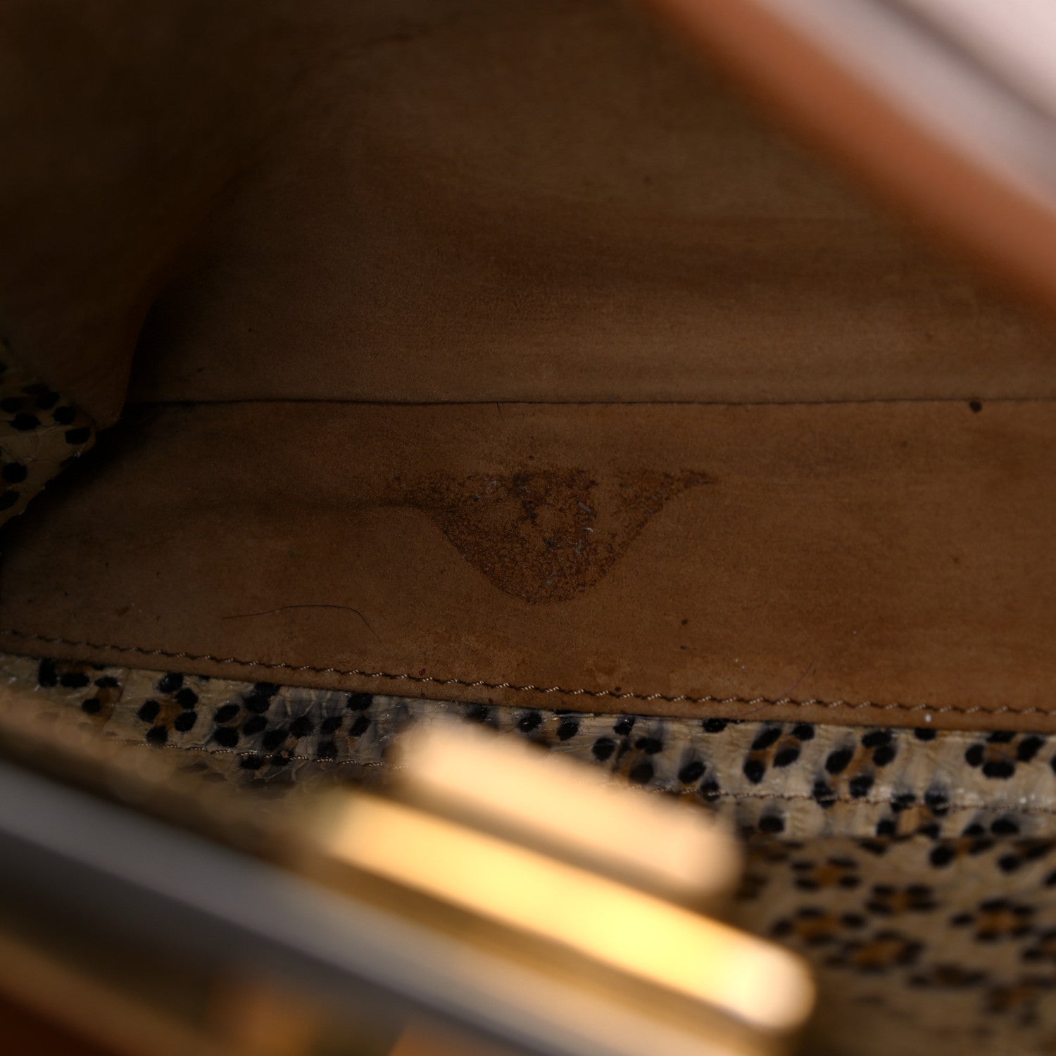 Fendi Goatskin Snakeskin Medium Peekaboo Iconic Satchel Brown 9 of 14
