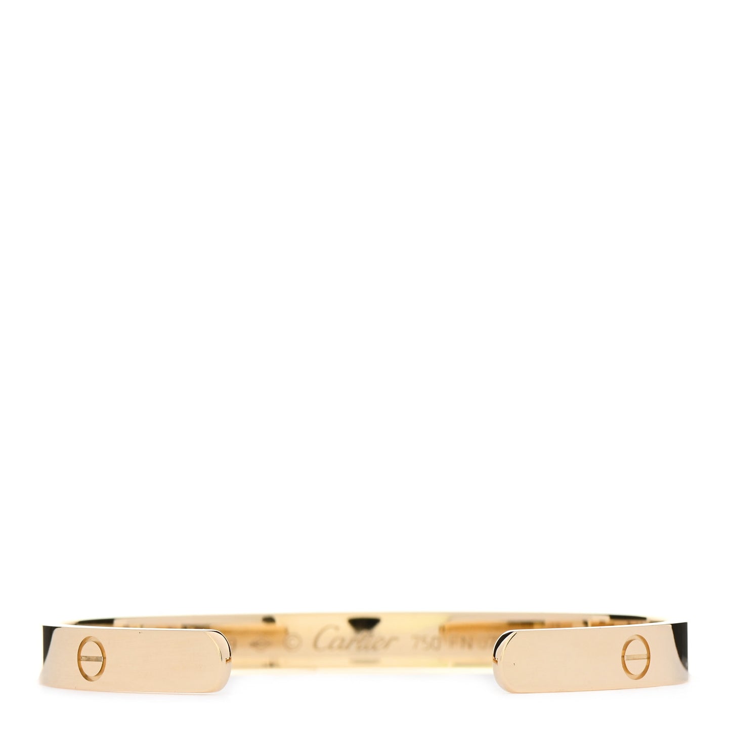18K Yellow Gold LOVE Cuff Bracelet 19