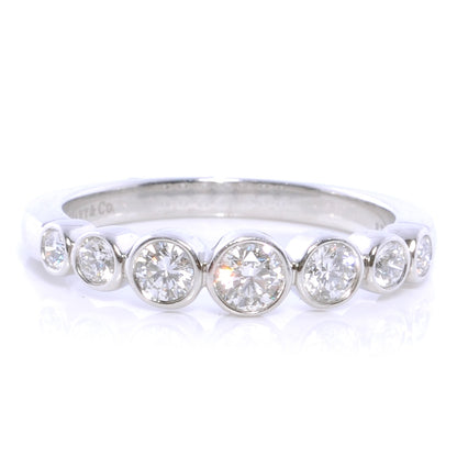 Tiffany Platinum Diamond Jazz Graduated Band Ring 5.5 1 of 7