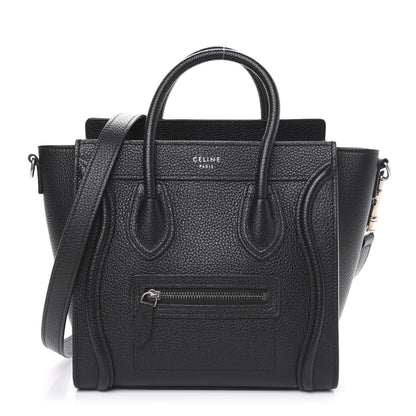 Celine Drummed Calfskin Nano Luggage Black 1 of 10