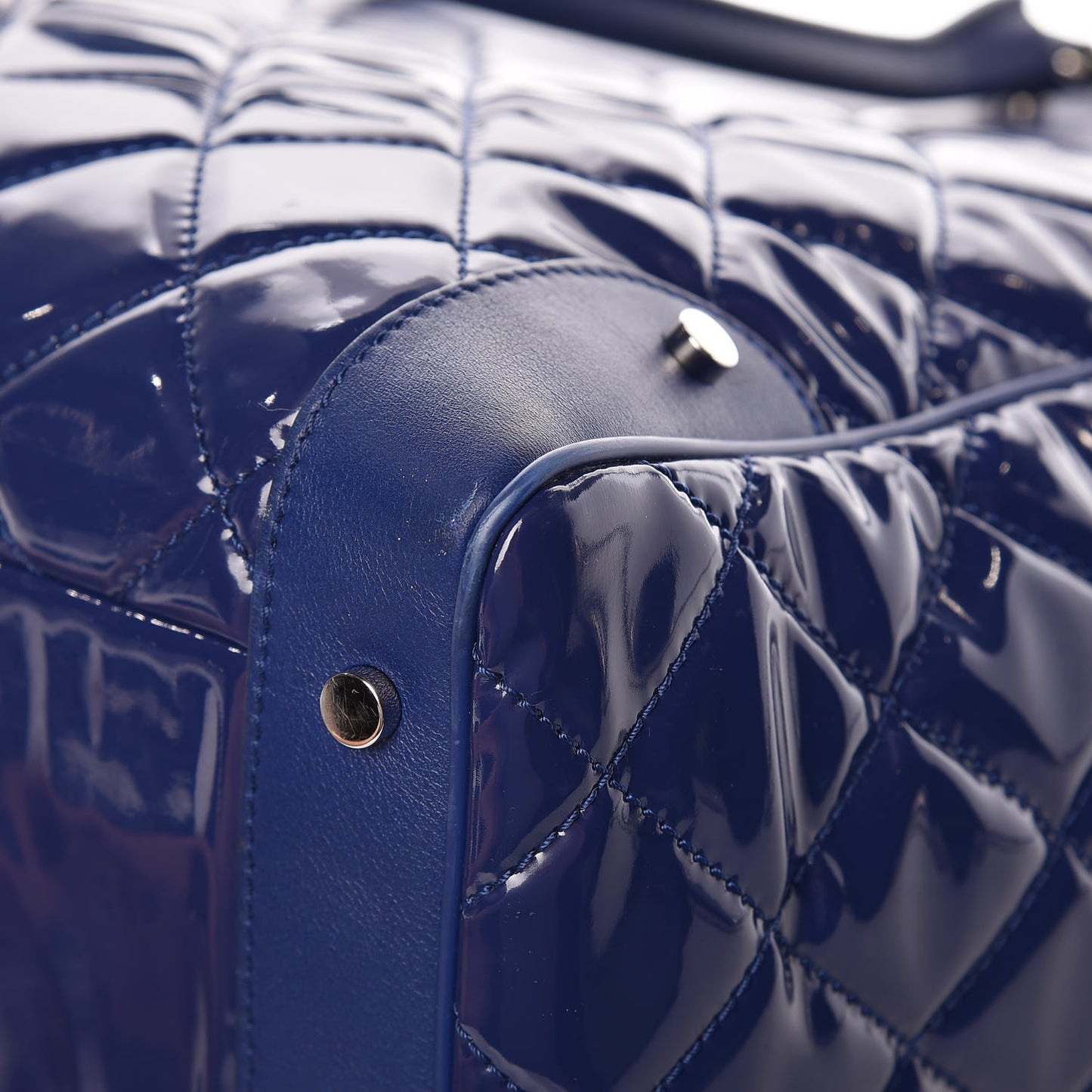 Vinyl Calfskin Viaggio Travel Bag Blue