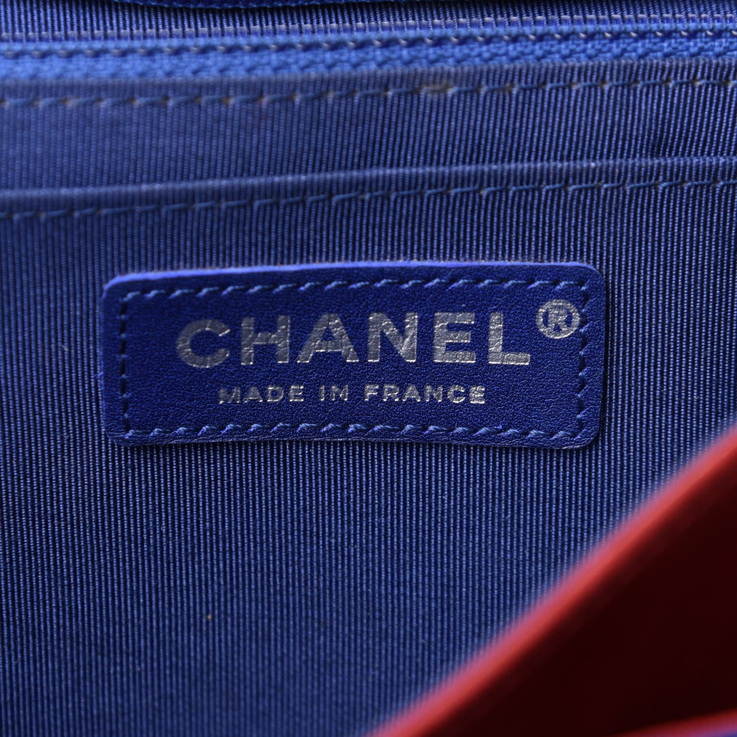 Chanel Jersey Chevron Leo Lion Jumbo Flap Blue 11 of 15