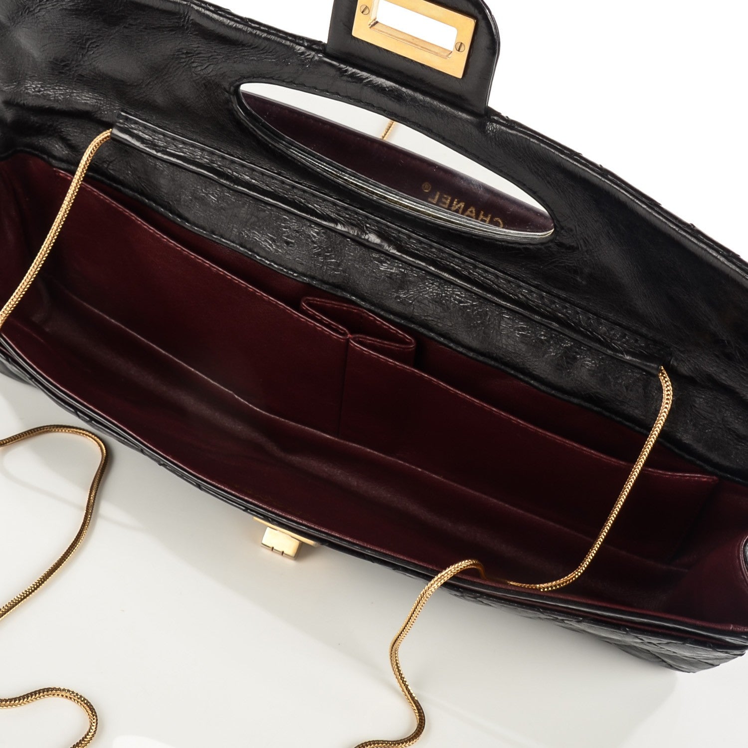 Chanel Glazed Calfskin 2.55 Reissue East West Clutch Black 5 of 8
