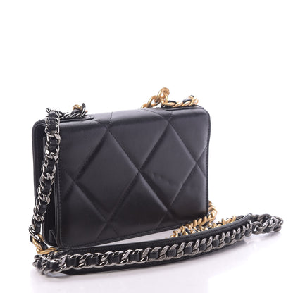Chanel Goatskin Quilted 19 Wallet On Chain WOC Black 3 of 14