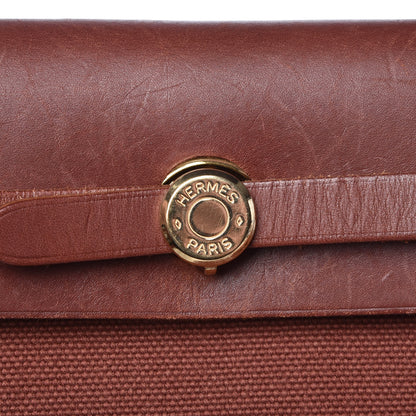 Hermes Toile Vache Calfskin Herbag 30 PM Natural 10 of 26