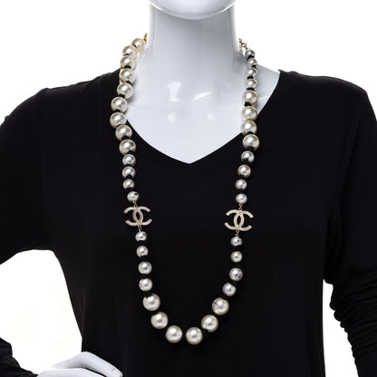 Chanel Pearl Grosgrain CC Long Necklace Gold 2 of 6