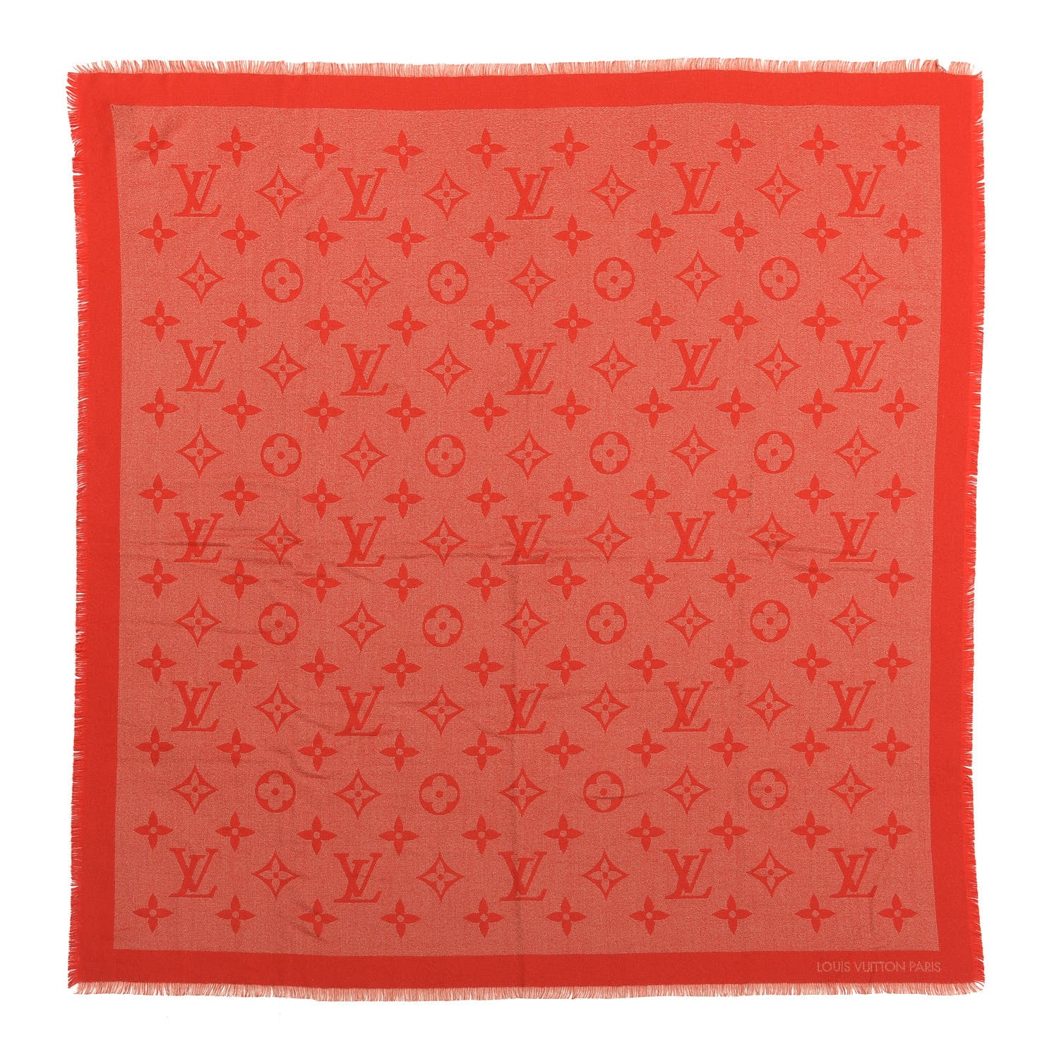 Louis Vuitton Cashmere Silk Monogram Giant Shawl Red 1 of 3