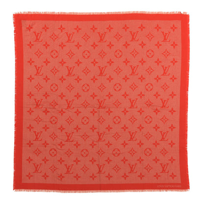 Louis Vuitton Cashmere Silk Monogram Giant Shawl Red 1 of 3